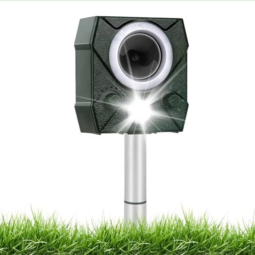 Solaire Ultrason Souris et Rats, Étanche Repulsif Souris et Rats Ultrason Puissant, Piège à Souris avec Lumière LED Contre Les Chats, Chiens et Divers Nuisibles Convient aux Jardins et Aux Cour