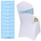 QeeFop 50 Stück Elastische Stuhl-Schärpen mit Schnalle und Schleife, Stuhlschärpen Stuhlhussen Feier Dekoration für Hochzeit, Bankett, Party, Empfang, Geburtstagsfeier (Blau)
