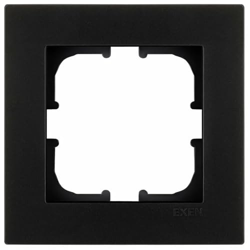EXEN - Serie KARELL Rahmen 1-fach für Lichtschalter und Steckdose - Panel für Wandlichtschalter und Steckdosen - Schwarz Metallic - 83mm - K101/14E