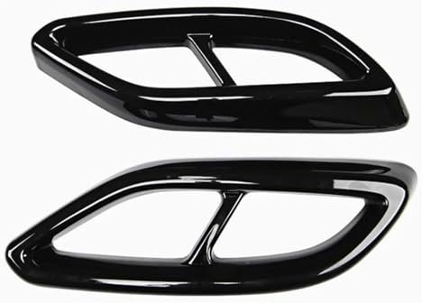 Auspuff Endrohr Für Mercedes Für B&enz CLA Klasse C118 W118 CLA180 200 220 250 260 2020-2022 Schalldämpfer Auspuffrohr Schwanz Abdeckung Trim Auto End Rohre(Schwarz)