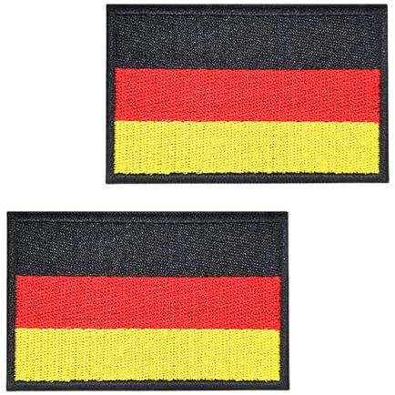 2 Stück Deutschland Patch Klett,Rucksack Bundeswehr Flagge Patches Anstecker,Kleidung German Flaggen Militär Flag Aufnäher Aufkleber für Europa Deutschlandflagge Pfadfinder Ausrüstung Klettpatch