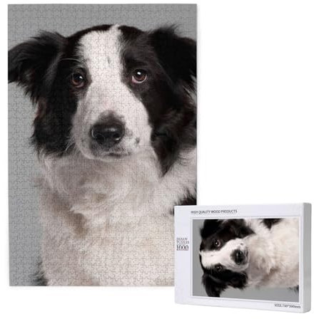 Border Collie,Puzzle in legno da 1000 pezzi per adulti e adolescenti