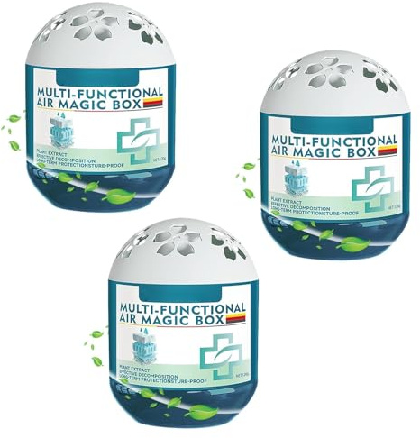Indoor Air Purification Dust Removal Magic Box, Plant Extract Formula,for Car, Bedroom, New House, Office, Closet, Long-Lasting Freshness (3pcs)