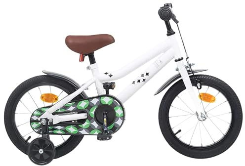LoogCape Kinderfahrrad 14 Zoll für 3-5 Jahre alt Weiß mit verstellbarem Lenker und Sitz, robustem Stahlrahmen, Gummigriffen, Felgen- und Rücktrittbremse, ideal für Stadt