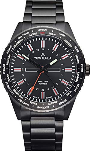 TUW Ruhla Globetrotter 20243-022102 Herren Automatikuhr Massives Gehäuse