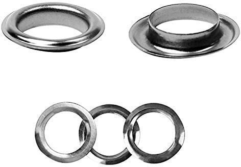 Trimming Shop 30mm Oeillets Anneaux avec Rondelles - Parfait pour Cuir Artisanat, Rideaux, Rideaux et PVC Bannières - Bronze à Canon Noir, 10 Pcs