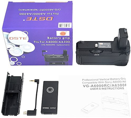 DSTE Infrared Remote Control Vertical Battery Grip VG-6300 Compatible with Sony A6400 A6300 A6000 Digital Camera as NP-FW50
