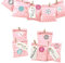 Frau WUNDERVoll® DIY Adventskalender zum Befüllen Bescherung: Set Stern 111, Papiertueten flach 13x16,5cm, rosa Stern, Ziffern Pastell