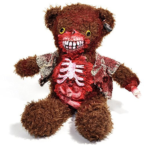 Zombie Teddy Original XXL 50cm Halloween Teddybär Horror-Bär Der Gruselige Kuschelbär für alle Splatter & Horror Fans (Gedärme Braun)