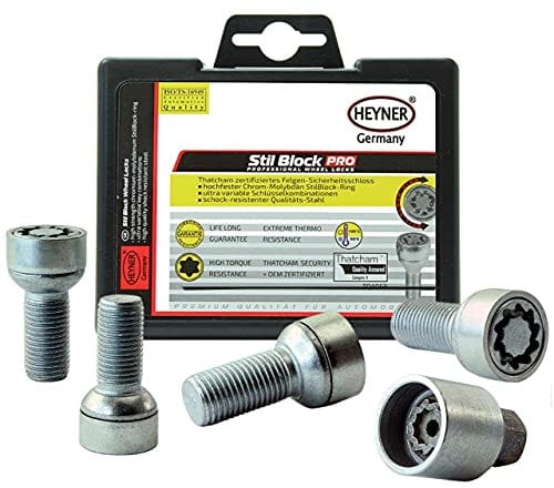 Fits Audi A5 Models Heyner Germany Stil Block PRO Locking Wheel Nuts M14x1.5 Set 4 Locks Thatcham Quality Assured Bolts 085/5