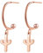 Happiness Boutique Damen Kaktus Creolen Rosegold | Runde Offene Creolen mit Anhänger Edelstahlschmuck
