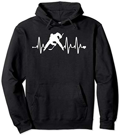 Ice Hockey Heartbeat - Funny Ice Hockey Player Pullover Hoodie