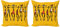 ABAKUHAUS afrikanisch Dekokissen Kissenbezug 2er Pack, Flüchtige Graphical Dancer, Modern Accent Doppelseitiger Digitaldruck, 50x50, Senf und orange