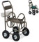 Relaxdays Carrello Avvolgitubo da Giardino, Carrellino Mobile per Acqua in Metallo, 4 Ruote, Tubi Lunghi 90 m, Marrone