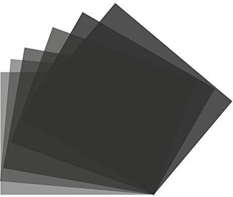 RENIAN Gel-Filterblätter für Beleuchtung, Neutraldichte, 40,6 x 50,8 cm, ND3, ND6, ND9, für Fotostudio, Video, Taschenlampe, LED-Licht, Fotografie, 6 Packungen