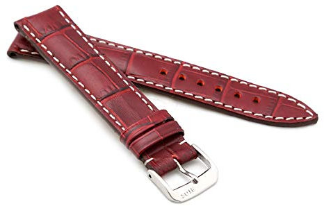 RIOS1931 XL Herren Uhrenarmband Alligator Style Modell New Orleans 16 mm Bordeaux