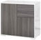 HOMCOM Aparador para Cocina con 2 Puertas 2 Cajones Marco de Blanco Brillante Estante Ajustable Apertura a Presión Armario de Almacenamiento para Dormitorio Salón 79x36x74 cm Gris