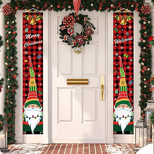 Bseical 2 Stück Weihnachten Banner Weihnachtsdeko Amerikanisch Weihnachtsdeko Aussen Neujahr Outdoor Indoor Girlande Hängen Banner Weihnachten Für Party Zuhause Veranda Fenster Wanddekoration (S10)