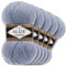 Alize 5 x 100 g Lanagold Wolle | 53 Auswahl | Stricken Häkeln Wolle (221 | Hellblau Melange)