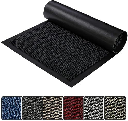 GULLAMBO Non Slip Large Entrance Door Mat and Pet Rugs 80 x 60 cm– Indoor & Outdoor Door Mats for Front & back door, Patio, Kitchen, Bath, Rubber Backed Super Dirt Trapper Absorbent for Muddy Paws