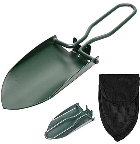 Exbrith 1 Piezas Pala de Supervivencia, Pala para Acampar, Camping Pala Plegable, con Bolsa de Almacenamiento, para Entrenamiento de Supervivencia al Aire Libre, Jardinería, Senderismo, Excavación