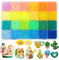 Moncolis 12000 Stück Bügelperlen 2.6mm Steckperlen 24 Helle Farben Mini Perlen Set in Organizerbox zum Basteln DIY Geschenk Mädchen Jungen