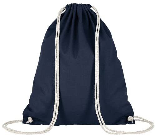 TEXXILLA 10er Pack Turnbeutel - Oeko-TEX 100 Zertifiziert | mit robusten Zugbändern | 38x46cm | Jutebeutel | Einkaufstasche | unbedruckt, Farbe:dunkelblau, Größe:10 Stück