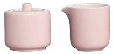 Ritzenhoff & Breker Milch- und Zuckerset Jasper, Rosa, Milchkännchen & Zuckerdose aus Keramik, Außenseiten mit Mattglasur und Soft-Touch-Haptik