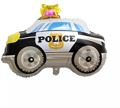 Folienballon Fahrzeug Motiv, Polizeiauto, ca. 67 x 61,5 cm - Party Luftballon Auto Geburtstag Deko Dekoration bunt Kindergeburtstag Helium Heliumballon XXL Ballon Polizei