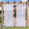 Heavyoff Outdoor Vorhang Wasserdicht Weiss Transparent Gardinen mit Ösen Oben und Unten Leinenoptik Outdoorvorhänge für Gartenlaube Balkon Terrasse Pavillon 2 Stück, 254x274cm