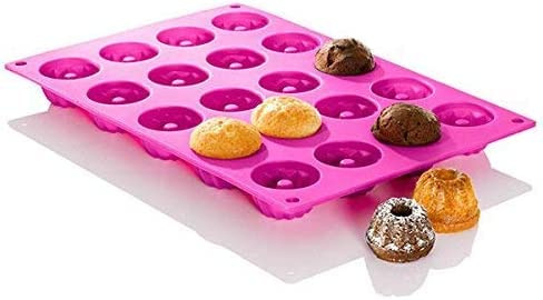 LATRAT Mini Gugelhupfform,Silikon Backform Gugelhupf Kuchenform, Traditioneller Silikonkuchenform 20er mit Antihaftbeschichtung für Ihre Schokoladendesserts, Jello
