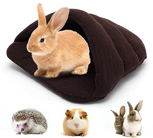 Meerschweinchen Bett Haustier Schlafsack Höhle Nest Kissen Weiche Warme Haustierbett Meerschweinchen Haus Haustier Winter Bettwäsche Käfigzubehör für Kleintiere Eichhörnchen Chinchilla (Dunkelbraun)