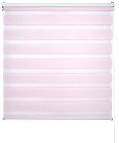 Decorblind Doppellagiges Rollo für Nacht und Tag, Montage an Wand oder Decke, Maße: Breite 120 x Länge 250 cm, Maße Stoff: 117 x 245 cm, Rosa, für Nacht und Tag Fenster