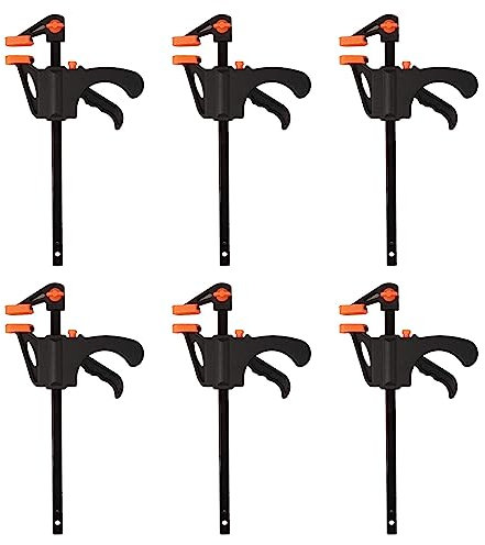6 Pezzi Morsetto da Falegname, Morsetti per Barra Cricchetto, Lavorazione Legno Cricchetto Morsetti, Clip a Presa Rapida e Kit di Attrezzi a Cricchetto con una Mano, Strumenti Manuali