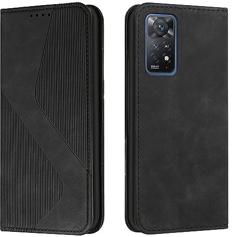 NEXCURIO Handy Hülle für Xiaomi Redmi Note 11 Pro 5G / Note 12 Pro 4G Handyhülle mit Kartenfäch Klapphülle Klappbar Schutzhülle Leder Flip Wallet Case Cover Tasche Handytasche - Schwarz