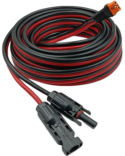 YIMIKEDAYA Solar auf XT60i Kabel 10AWG 6mm² XT60I-F Adapter Solarkabel Verlängerung Kompatibel mit Ecoflow Delta River Powerstation (10AWG 7.62M)