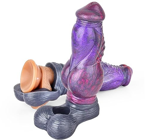 Kuaecr Flüssiges Silikon Realistischer Monster Dildo Penis Sleeve mit Dehnbar Cockring,Penismanschetten Penishülle zür Erektionssteigerung Verzögerte Ejakulation,Penis Vergrößerung Sex Toys für Gay