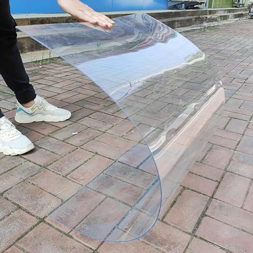 Polycarbonat Platte Transparent UV-beständig Regenfest Dachplatte Vordach für Gewächshaus Garten Carport Überdachung,Doppelseitige Schutzfolie,Leicht zu schneiden,mit Schrauben (0.8 * 1m)