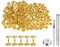 QUARKZMAN 100 Ensembles de Rivets en Cuir 10 x 10 mm, Attaches à Double Capuchon en Métal, Attaches Pression, avec 3 Outils de Pose, pour Projets d'Artisanat en Cuir, Ton Doré