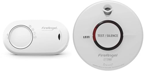 FireAngel FA3820 10 Year Sealed Battery Alarm Carbon Monoxide, Clear & ST-750T Thermoptek Smoke Alarm