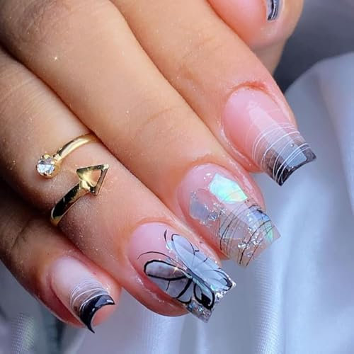 24pcs Short False Nails Round Stick on Nails Orange Colored Press on Nails Removable Glue-on Nails Fake Nails Women Girls Nail Art Accessories