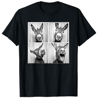 Donkey Lover Animal Photography Men Women Kids Laughing Donkey Face Quirky Farm Farming Funny Donkey Unisex Kids T-Shirt Black Cartoon Short Sleeve Classic Fit Small