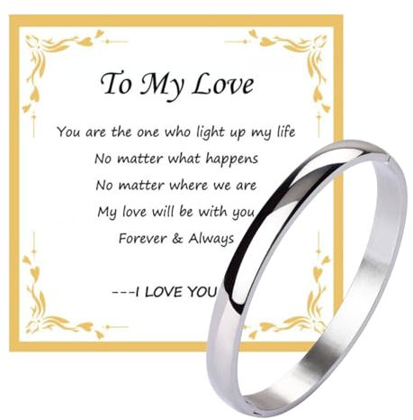MILAKOO 8mm Silber Edelstahl Armreif Ermutigen Geschenk an Meine Liebe Personalisierte Geschenke für Sie