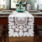 auons Tischläufer Weiße Spitze Kommode Schal Häkeln Blume Elegante Makrame Tischläufer für Haus Bankett Hochzeit Festival Party Tischdekoration, 30 x 140 cm