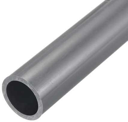 sourcing map Tube rond rigide en PVC de 3,8 cm (DI x DE x OD) – 25 mm x 32 mm x 350 mm – Gris clair – Résistant aux impacts pour manchon de câble de tuyau d'eau