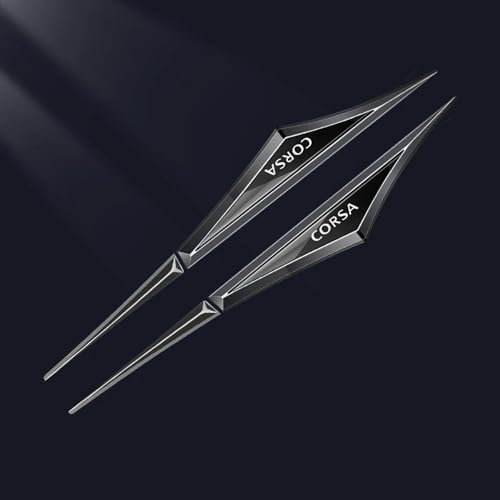 ikleu 2 Pcs Auto Logo Embleme, Für Opel Corsa Aufkleber Dekoration Styling seitliches Emblem Blumenpapier ersetzen Zubehör,B/Black Black