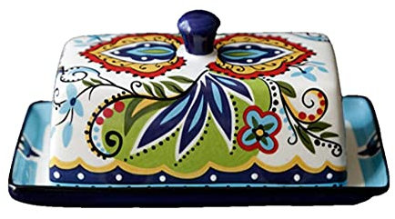 Beurrier créatif en céramique avec couvercle, beurrier couvert, plat coloré Dim Sum et boîte à fromage, ustensiles de cuisine