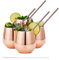 Oak & Steel - 8 Elegant Stainless Steel Stemless Wine Glasses Gift Set, with Reusable Straws and Cleaning Brush, Shatterproof Wine Tumblers for Gin, Cocktails, Party - 350ml (Rose Gold) (8, Rose Gold)