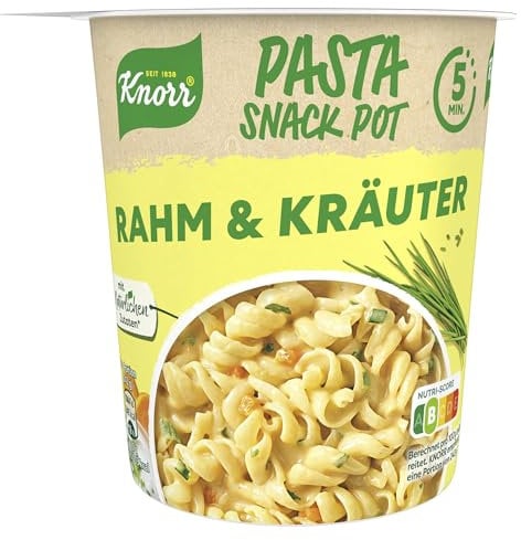 Rahm & Kräuter - Pasta Crème & herbes, Prêtes en seulement 5 Minutes, Délicieuses nouilles instantanées, 1 paquet - Compatible avec Knorr - 62g
