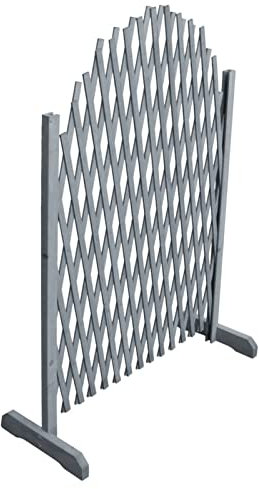 Treillis extensible gris en bois de sapin massif de 1,8 x 1 m